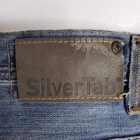 Levis Silvertab Jeans Mens 33x34 Blue Loose Straight Leg Distressed Baggy - Picture 8 of 12